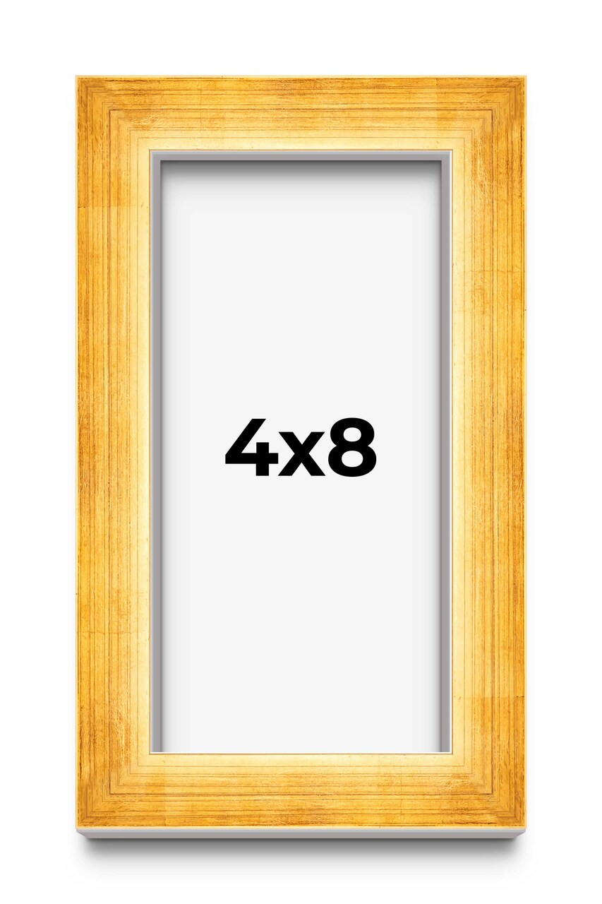 Panoramic Minimalist Shadow Box Gold Picture Frame - UV Acrylic, Backing, Hanging Hardware